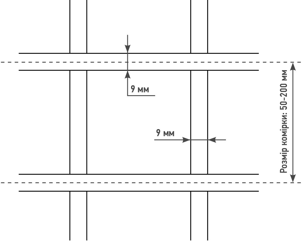 Розміри комірок класичного грильято Image